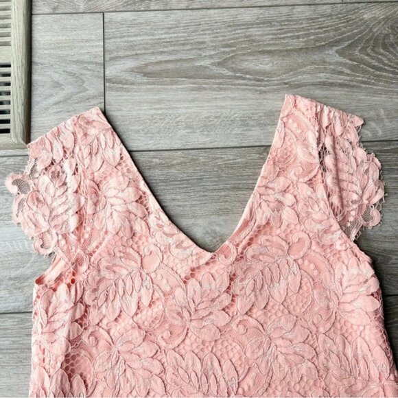 BB Dakota Rene Deep V Neck Lace Shift Dress - Picture 12 of 13